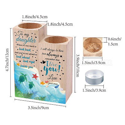 Деревянный подсвечник AJEW-WH0268-004-1