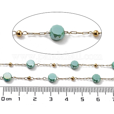 Ионное покрытие (ip) 304 нержавеющая сталь цепочка из бисера ручной работы CHS-K019-03G-06-1