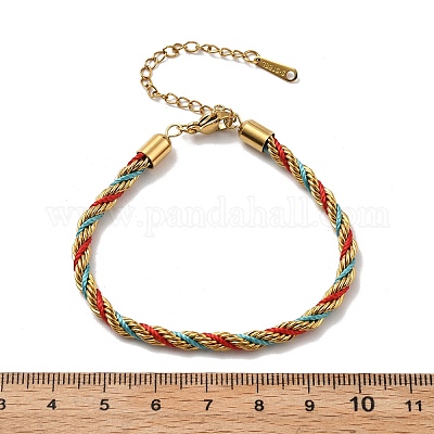 Браслеты из витого нейлонового шнура для женщин BJEW-V007-01G-01-1