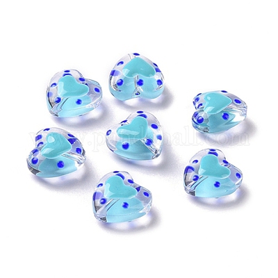 Стеклянные бусины в форме сердца GLAA-D005-01D-1
