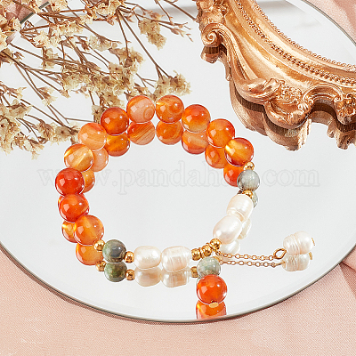 2 нити натуральных бусин сердолика&nbsp;G-OC0004-56-1