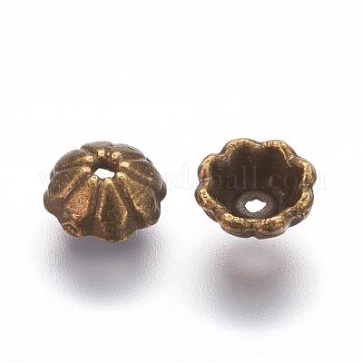 Крышки для бусин тибетского стиля TIBEB-00954-AB-NR-1