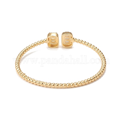 Реечный браслет из латуни с микропаве из кубического циркония BJEW-E071-30G-1