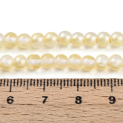 Запекание окрашенные прозрачные стеклянные бусины нити DGLA-N011-4mm-02-1