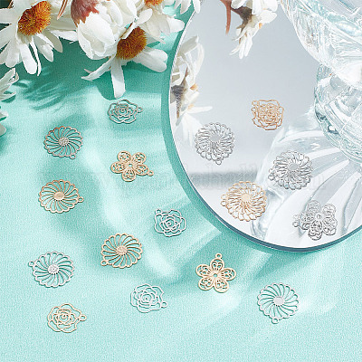 60 шт. 6 стиля долговечных латунных подвесок с покрытием&nbsp;KK-HY0003-72-1