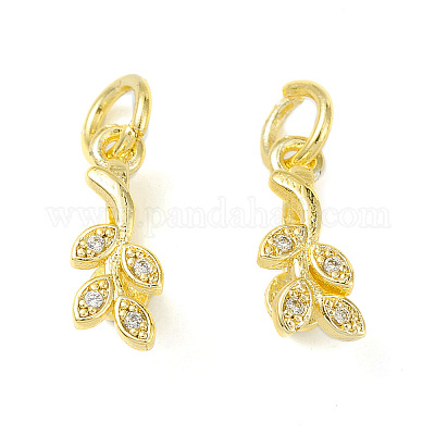 Стеллажное покрытие латунь проложить кубический цирконий форма листа ледоруб щепотка поручни KK-G464-07G-1