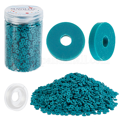 4000 Pcs Light Blue Clay Beads for Bracelets Making, Polymer
