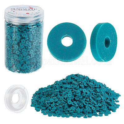 4000 Pcs Dark Blue Clay Beads for Bracelets Making, Polymer Spacer