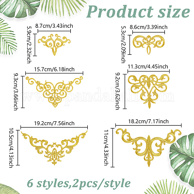 12 шт. 6 стиля полиэстер компьютерная вышивка термоприклеиваемые/пришивные нашивки PATC-GO0001-09-1