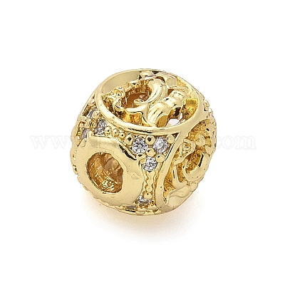 Латунные микро проложить кубического циркония бусы KK-Z095-04G-11-1