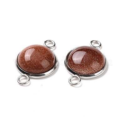 Шармы-соединители из натуральных и синтетических смешанных драгоценных камней G-D059-01D-1