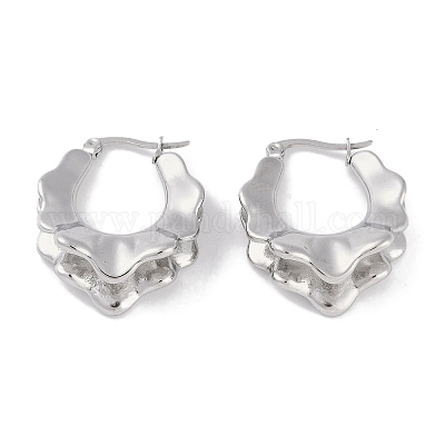 Серьги-кольца из нержавеющей стали 304 EJEW-C105-09P-1