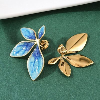 Серьги-гвоздики в форме цветка из нержавеющей стали 304 EJEW-I320-30G-1