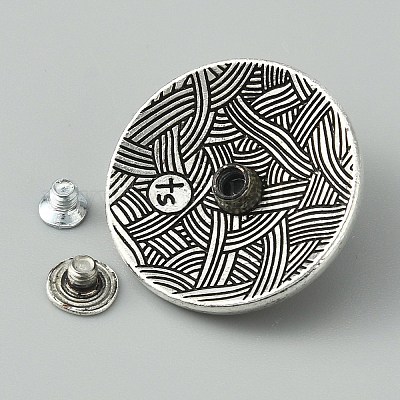 合金装飾リベット  プラスチック製 イミテーション 合成ターコイズ  DIYアクセサリー  花付きフラットラウンド  ターコイズ  2.55x0.8cm  穴：2.5mm&nbsp;FIND-WH0152-50A-1