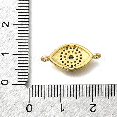 Подвески-коннекторы для глаз из латунного микропаве синего и прозрачного кубического циркония KK-D295-24G-1