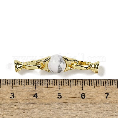 Натуральный хаулит с латунными застежками-защелками G-G141-03G-15-1