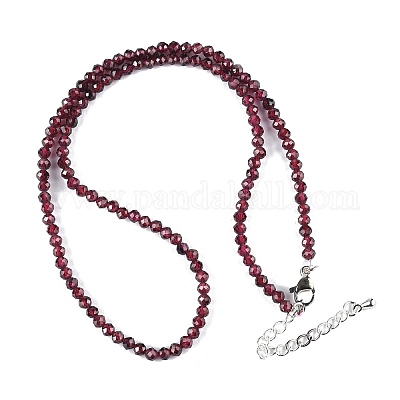 Природный гранат из бисера ожерелья NJEW-K114-B-A04-1