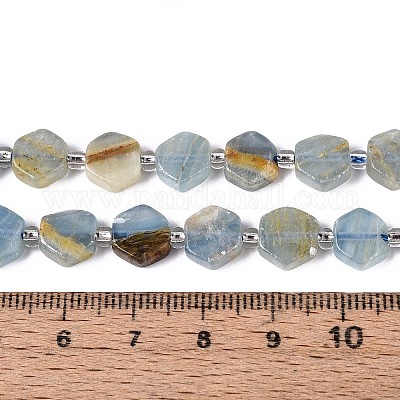 Нити из натурального голубого кальцита G-P534-A24-02-1