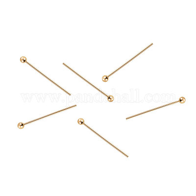 4 Sterling Silver Ball Head Pins 45mm 24k Gold Plated Findings 4 Sterling Silver Ball Head Pins 45mm 24k Gold Plated Findings