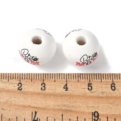 Тема дня матери печатные деревянные европейские бусины WOOD-F016-10-1