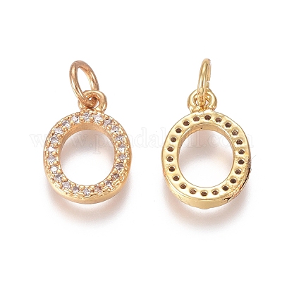 Латунные микропаве прозрачные кубические циркониевые подвески ZIRC-I036-07G-1