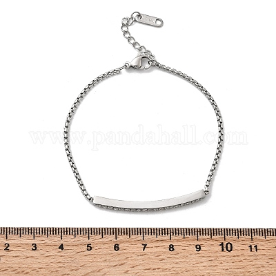 Браслеты из нержавеющей стали 304 со стразами BJEW-P369-01P-1