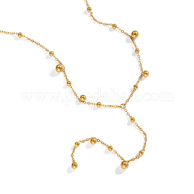 Европейские ожерелья из круглой бусины с кисточками из нержавеющей стали для женщин BF6806-1