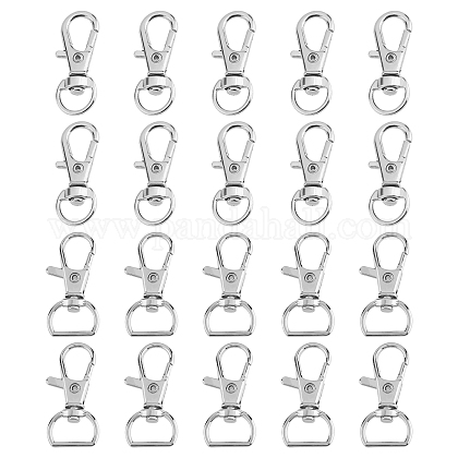 SUPERFINDINGS 80Pcs 2 Style Alloy & Iron Swivel Lobster Claw Clasps FIND-FH0001-26-1