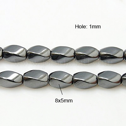 Chapelets de perles en hématite synthétique sans magnétiques X-G-E001-4-8x5mm-1
