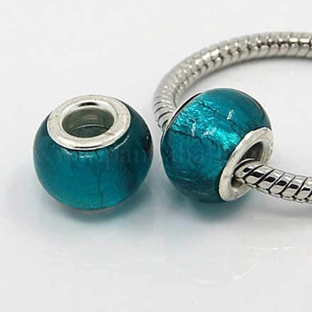 Handmade Foil Glass European Beads for Biagi Bracelets X-DA452-2-1