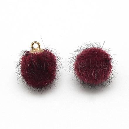 Faux Mink Fur Covered Charms WOVE-S084-36I-1