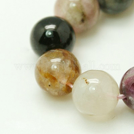 Chapelets de perles en tourmaline naturelle G-C076-10mm-10-1