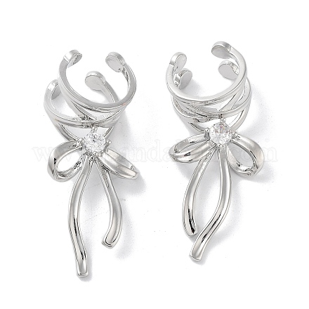 Кольцо-манжета из латуни с микропаве из кубического циркония EJEW-C081-01P-1