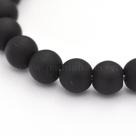 Gefärbt natürliche schwarze Achat Perlen Stränge X-G-P088-14-6mm-1