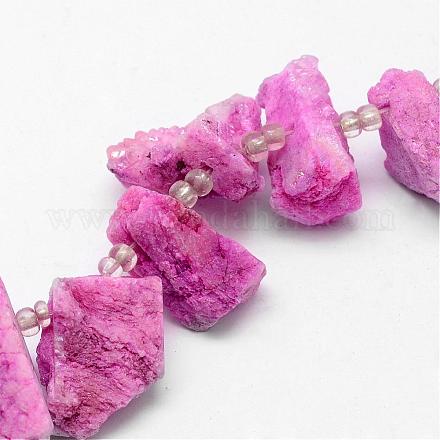 Electroplated Natural Agate Bead Strands G-G893-05-1