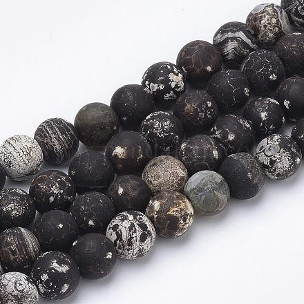 Chapelets de perle en agate naturelle teinte X-G-Q462-130B-10mm-1