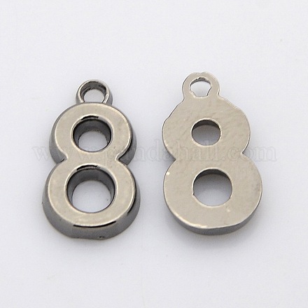 Rack Plated Zinc Alloy Number Charms PALLOY-A062-8B-NR-1