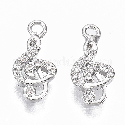 Brass Micro Pave Cubic Zirconia Charms KK-R126-002P-NF-1
