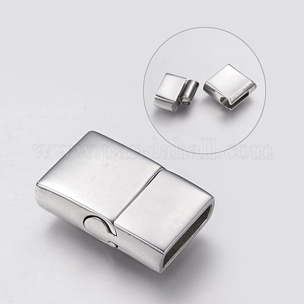 304 Stainless Steel Magnetic Clasps with Glue-in Ends STAS-P181-51P-1