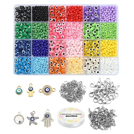 Kit de fabrication de bracelet collier diy mauvais œil DIY-YW0006-14-1
