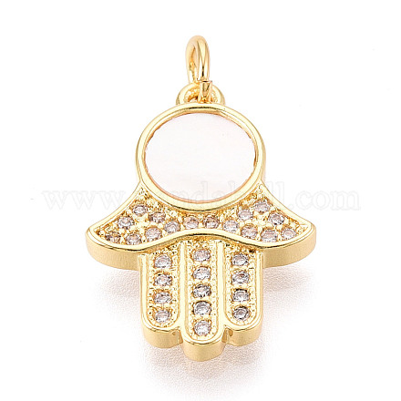Латунные микропаве прозрачные подвески с фианитом KK-N268-38G-1