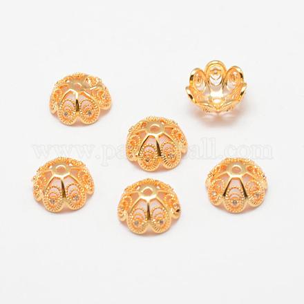 Perlenkappen aus Messing mit mehreren Blütenblättern KK-F718-13G-1