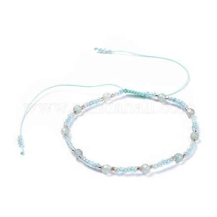 Adjustable Nylon Thread Braided Beaded Bracelets BJEW-JB04376-05-1