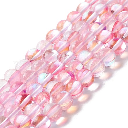 Chapelets de perles en pierre de lune synthétique G-E573-02B-26-1
