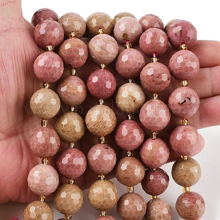 Природные родонит бисер нитей G-C249-A22-16mm-1