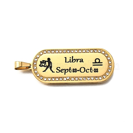 Овал с 12 подвеской из нержавеющей стали 304 созвездия со стразами STAS-M119-08C-G-1