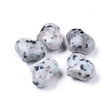 Jaspe de sésamo natural/piedra de amor de corazón de jaspe de kiwi G-F659-A17-1