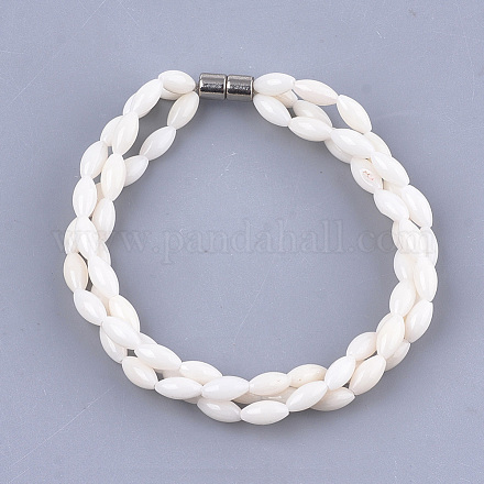 Bracelets multicouches en corail synthétique BJEW-S134-109A-1