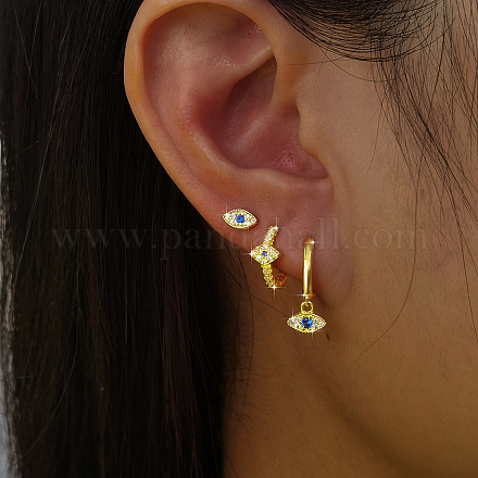 Простые комплекты сережек из стерлингового серебра s925 в форме конского глаза NN5994-1-1