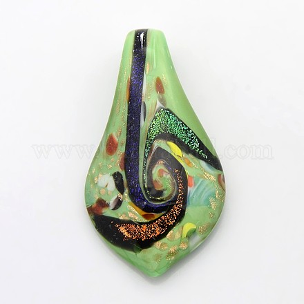 1Box Handmade Dichroic Glass Big Teardrop Pendants DICH-X045-03-1